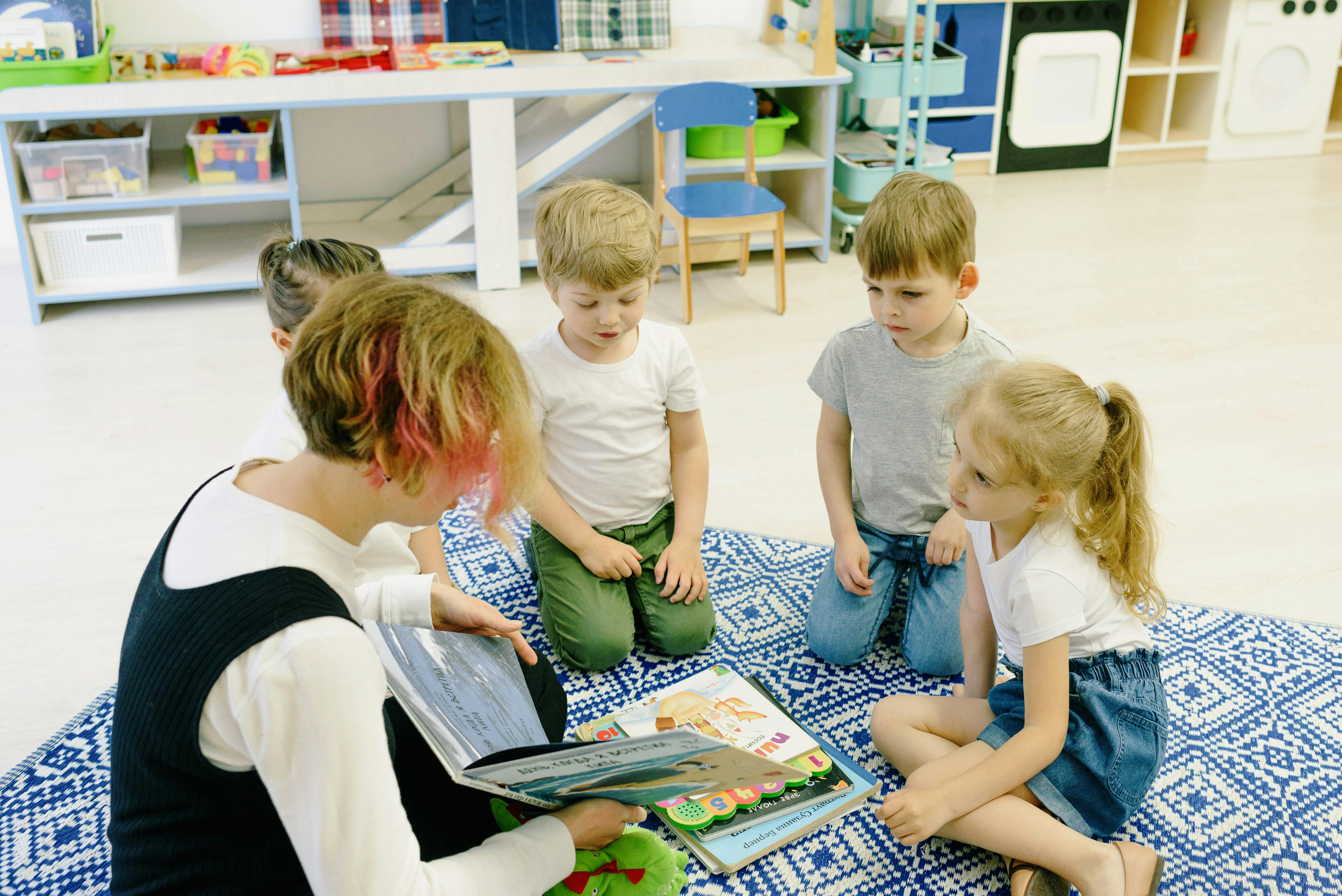 Teacher with children
